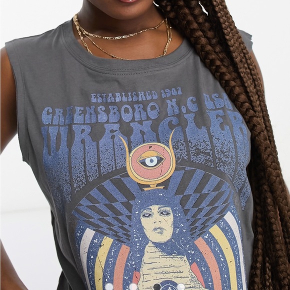 ASOS Wrangler printed cropped tank top oversized Small - Picture 2 of 7